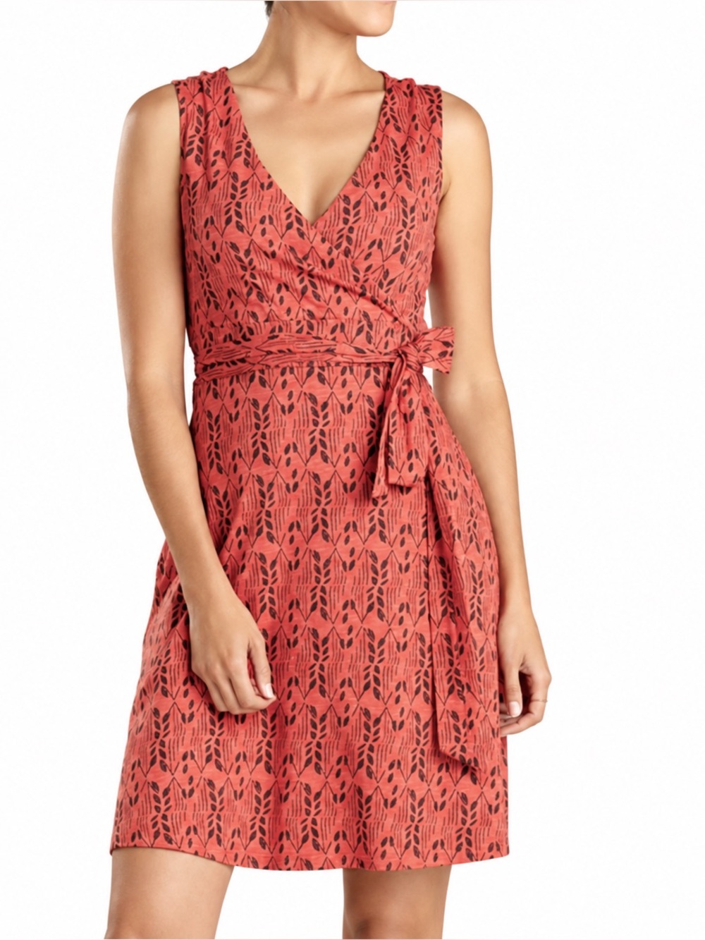 Toad & Co Cue Wrap Sleeveless Dress Organic Cotton Sz L